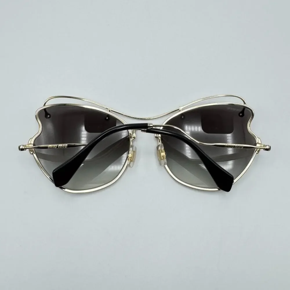 Miu Miu Sunglasses SMU 56R ZVN-0A7 Pale Gold Frame Gradient Lens 61-19-135mm
